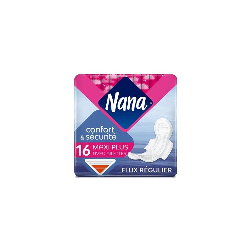 Serviettes hygiéniques Nana Maxi régulier+ x16 Serviettes hygiéniques Nana Maxi régulier+ x16