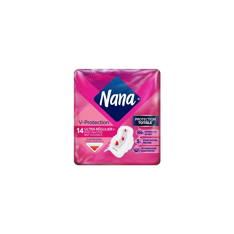 Serviettes hygiéniques Nana Ultra - Régulier+ - x14