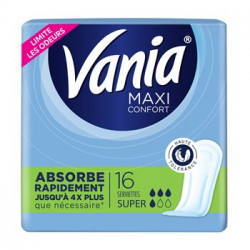 Serviettes Hygieniques Vania Maxi confort super - x16