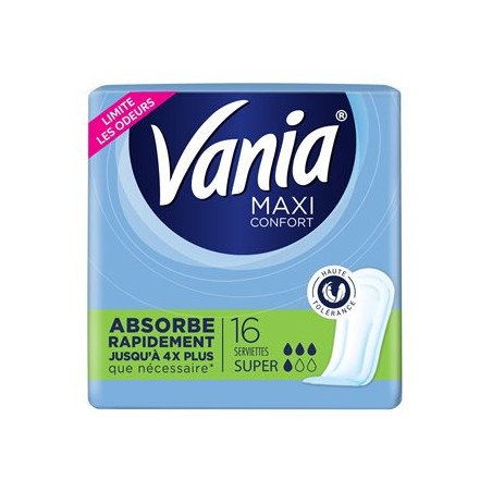 Serviettes Hygieniques Vania Maxi confort super - x16