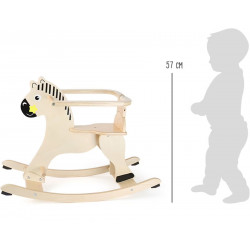 Cheval à bascule avec anneau de sécurité jouet en bois pour enfant à partir de 1 an