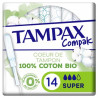 Tampons avec applicateur Tampax Cotton Protection - x14