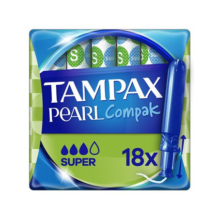 Tampons Tampax Compak Pearl Super - x18