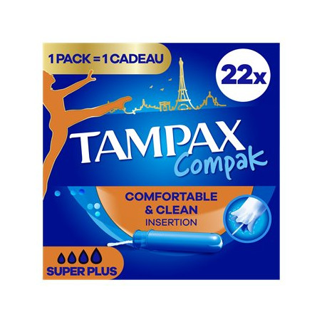 Tampons Tampax Compak Avec applicateur - Super+ - x22