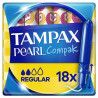 Tampons Tampax Compak Pearl Régulier - x18