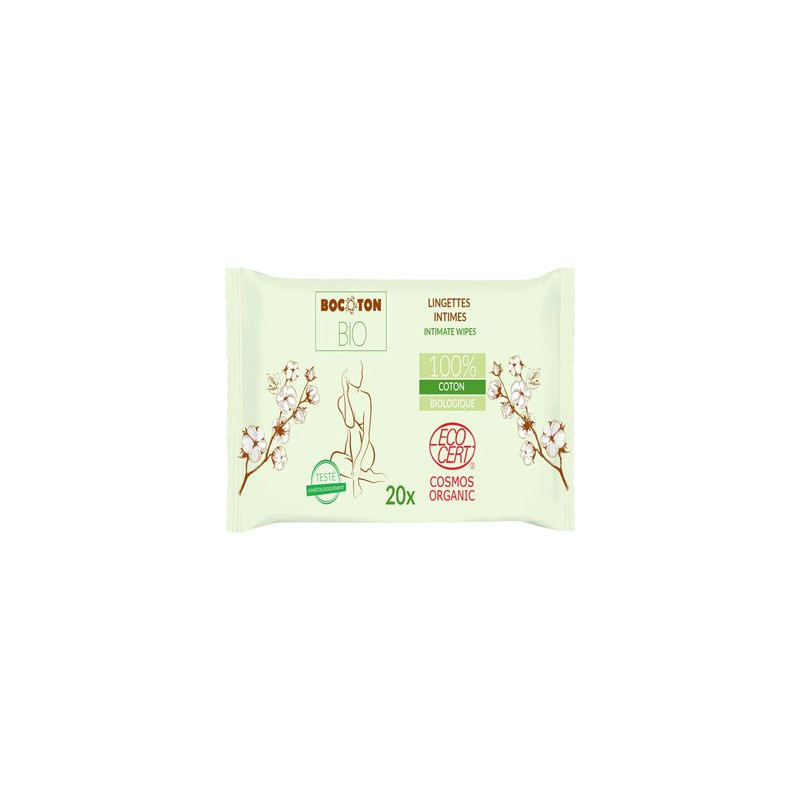 Lingettes intimes Bocoton Bio x20