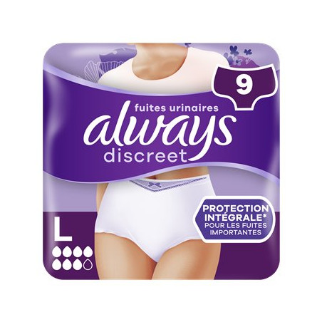 Culottes Fuites urinaires Always Discreet Taille L- x9