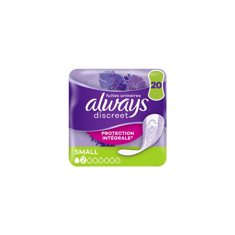 Serviettes fuites urinaires Always Discreet - Taille S x20
