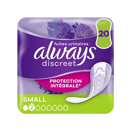 Serviettes fuites urinaires Always Discreet - Taille S x20