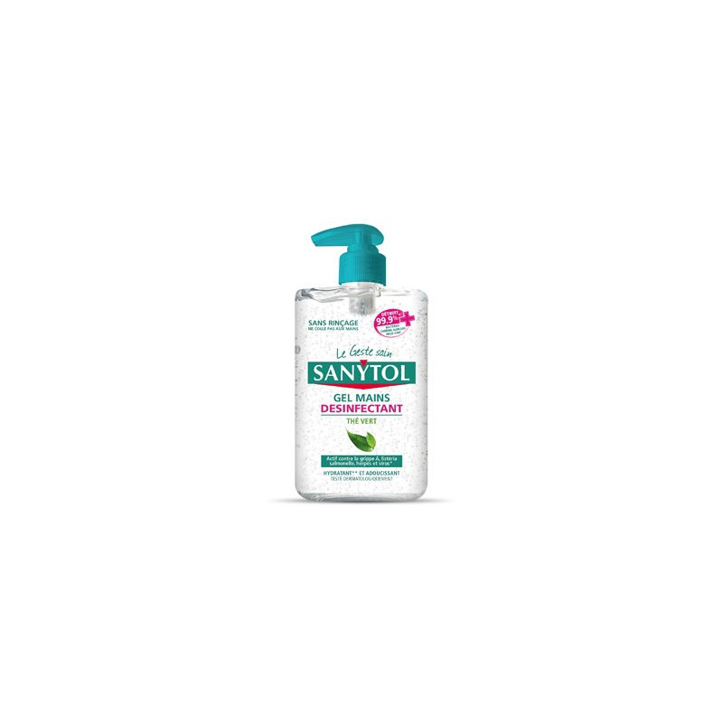 Gel désinfectant mains Sanytol Au thé vert - 250ml