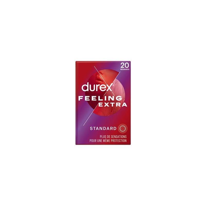 Préservatifs Durex Feeling Extra Lubrifié Extra Fins x20