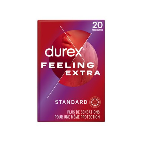 Préservatifs Durex Feeling Extra Lubrifié Extra Fins x20