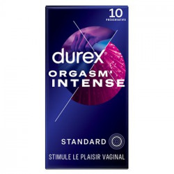 Préservatifs Orgasm'Intense Perlés et Nervurés Durex x10