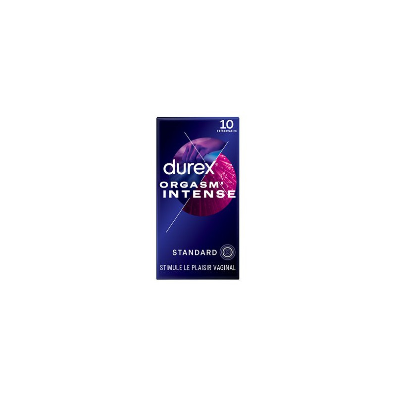 Préservatifs Orgasm'Intense Perlés et Nervurés Durex x10
