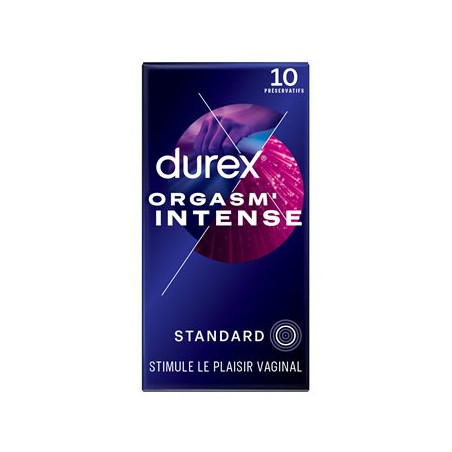 Préservatifs Orgasm'Intense Perlés et Nervurés Durex x10