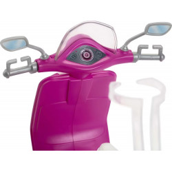 Barbie Mobilier poupée Blonde avec Son Scooter Rose et Blanc, Casque Inclus, Jouet pour Enfant, GBK85