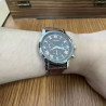 Montre ronde classique bracelet cuir marron GENENA