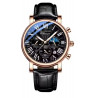 Montre-bracelet en cuir noir à quartz pour homme, multifonction, phase de lune, date, étanche, analogique.