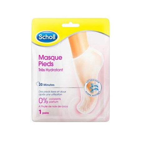 Scholl Masque Pieds Très Hydratant Huile de noix de coco - 1 paire