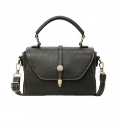 Sac à bandoulière vert en simili cuir pour femmes