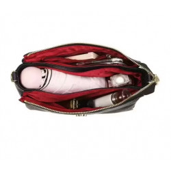 Sac à main 100% cuir noir véritable pour femmes, sacoche de luxe