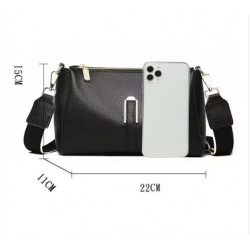 Sac à main 100% cuir noir véritable pour femmes, sacoche de luxe