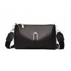 Sac à main 100% cuir noir véritable pour femmes, sacoche de luxe