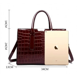 Sacs à Main faux cuir croco noir rigide pour femmes, Vintage, à bandoulière, fourre-tout de luxe de styliste, grande capacité.