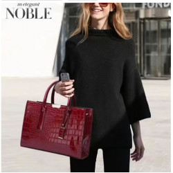 Sacs à Main faux cuir croco noir rigide pour femmes, Vintage, à bandoulière, fourre-tout de luxe de styliste, grande capacité.