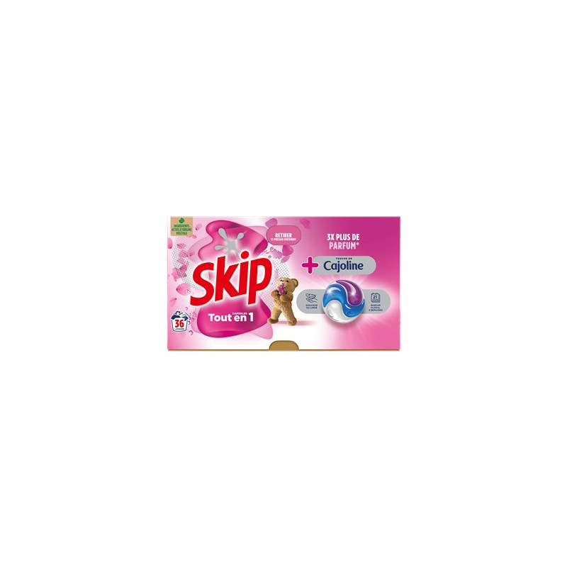 Lessive en capsules 3-en-1 Skip Cajoline - x36 Lessive en capsules 3-en-1 Skip Cajoline - x36
