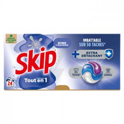 Lessive Capsules Skip Tout-en-1 Extra Détachant x24