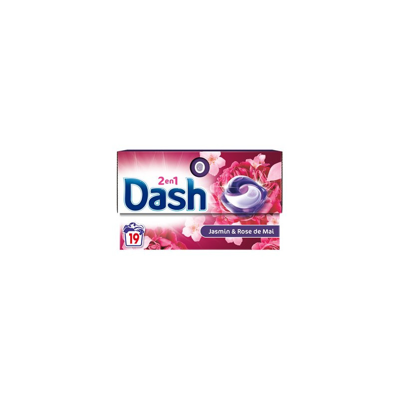 Lessive capsules Dash Pods Jasmin/rose de mai - 381g x19