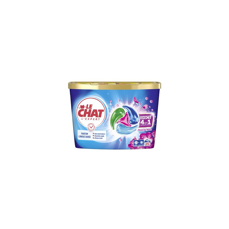 Lessive capsules Le Chat Disc Expert 4 en 1 x25 - 413g