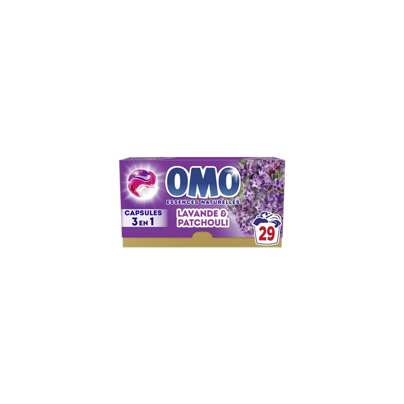 Lessive capsules 3en1 Omo Lavande & Patchouli - x29 502g