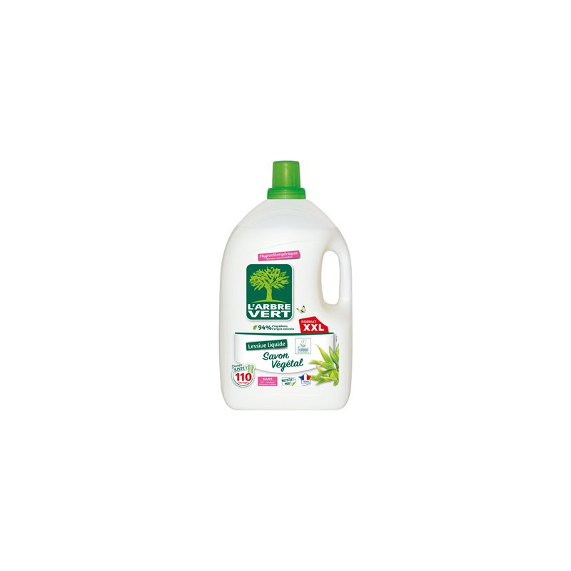 Lessive liquide L'Arbre Vert Savon végétal - 4.95L - x110