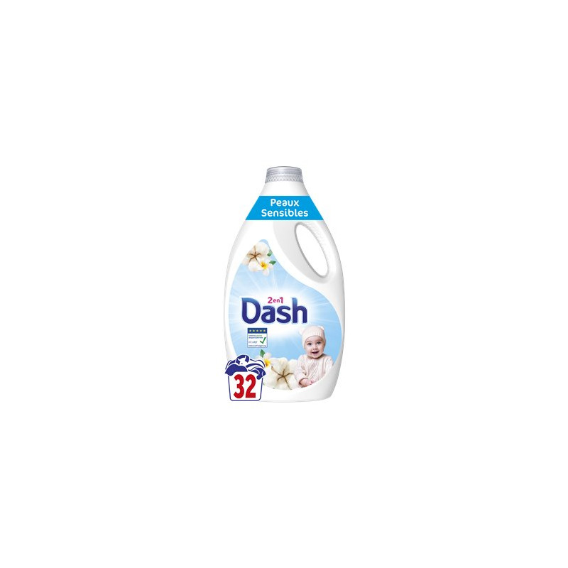 Lessive liquide Dash Peaux sensibles 32 lavages - 1.44L