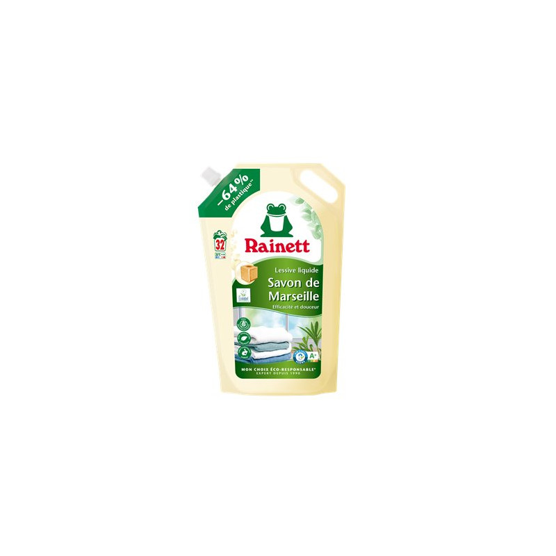 Recharge lessive liquide Rainett Savon de Marseille 1.6L