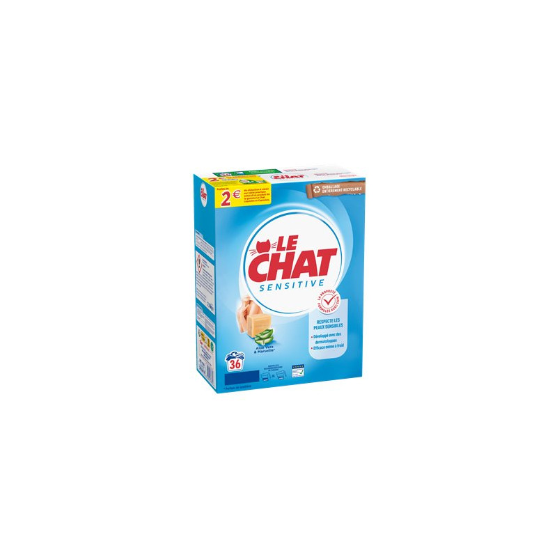 Lessive poudre Le Chat Sensitive x36 - 2.16kg