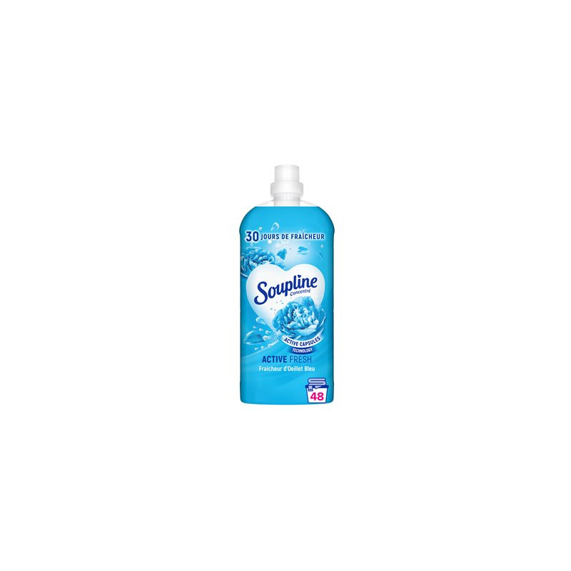 Adoucissant concentré Soupline Active Fresh Oeillet bleu -1.2L Adoucissant concentré Soupline Active Fresh Oeillet bleu -1.2L
