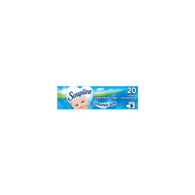 Adoucissant Soupline Lingettes Voile Sèche-linge Grand air-x20