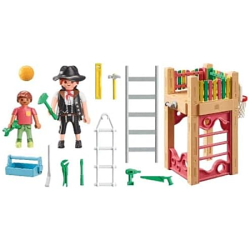 Charpentier avec tourelle de jeu pour enfants de 3 à 6 ans Playmobil 71475