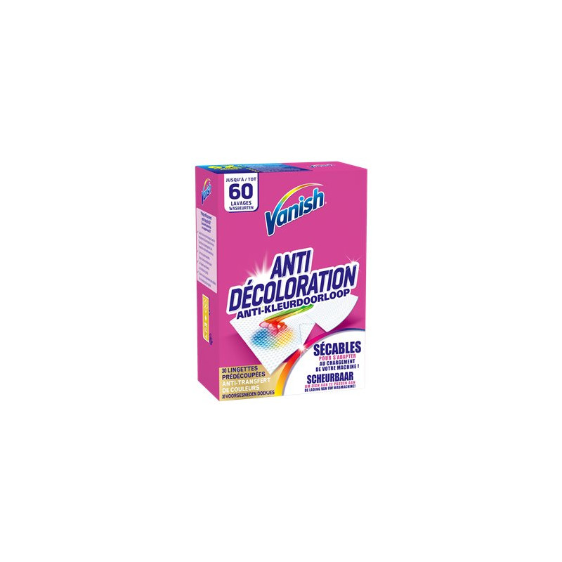 Lingettes Vanish Anti-décoloration - x30 Lingettes Vanish Anti-décoloration - x30