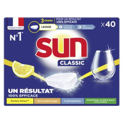 Tablettes lave vaisselle Sun Classic citron x40 - 380g