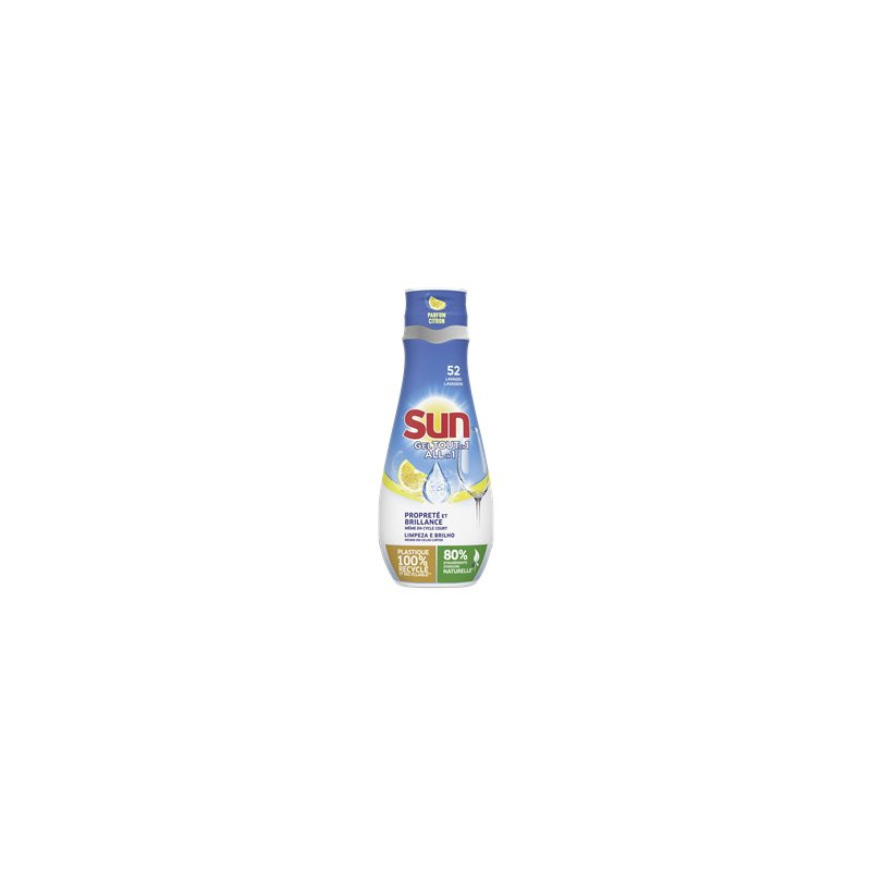 Gel Lave-Vaisselle Sun Tout-en-1 Citron 52 Lavages