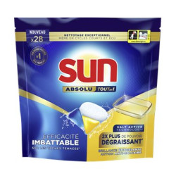 Sun Capsules Lave-Vaisselle Tout en1 Absolu Dégraissant x28