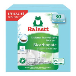 Tablette lave-vaisselle Rainett Tout en 1 Bicarbonate x30 -600g