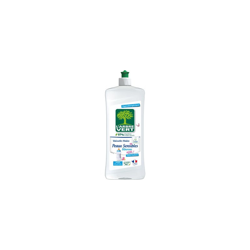Vaisselle mains L'Arbre Vert Peaux sensibles - 750ml