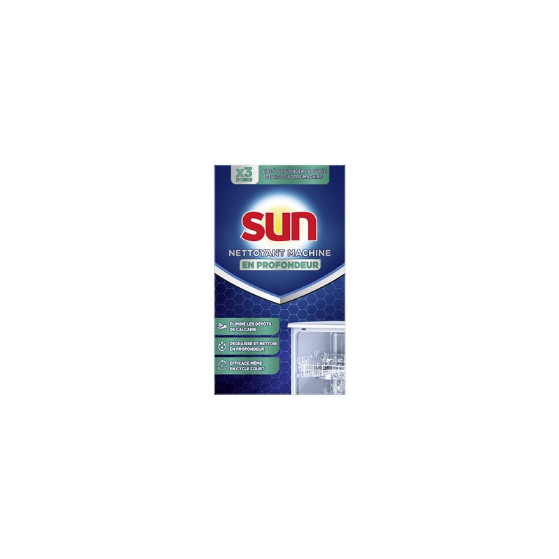 Nettoyant Machine Sun Lave Vaisselle 3 Doses Nettoyant Machine Sun Lave Vaisselle 3 Doses