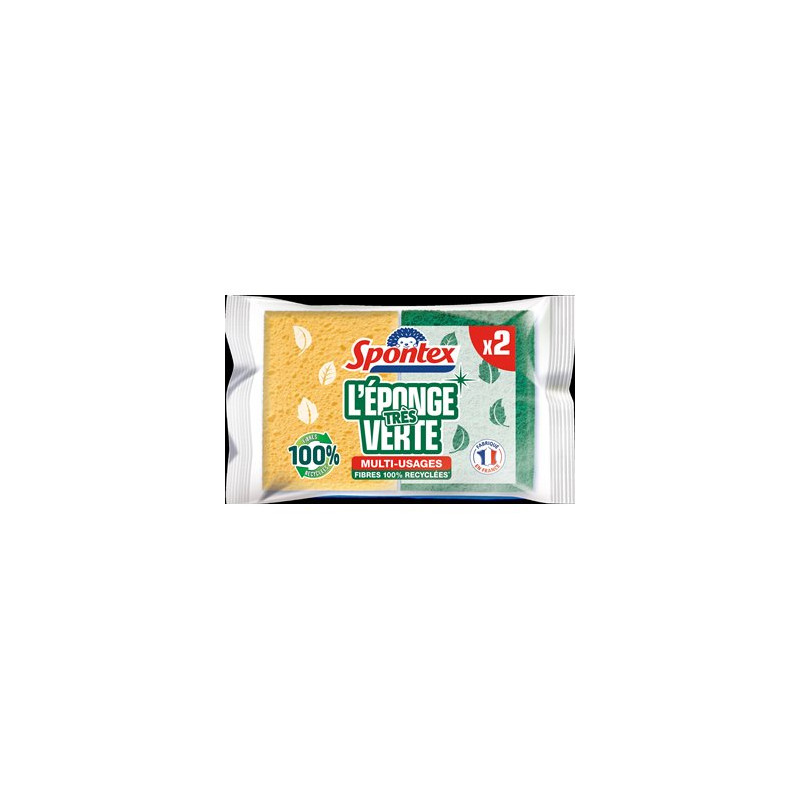 Eponges Spontex Fibres recyclées - x2 Eponges Spontex Fibres recyclées - x2
