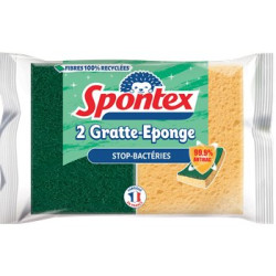 Gratte éponge Spontex anti bactérien - x2